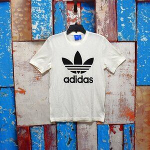 Men's Adidas Originals T-Shirt With Trefoil Logo Short Sleeve SMALL White